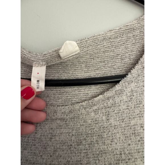 Moth by Anthropologie raw edge, tan sweater dress‎ with pockets - Picture 6 of 7